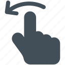 arrow, finger, gesture, hand, rotate icon icon