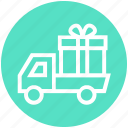 birthday gift, celebration, christmas, gift, gift delivery, present, truck