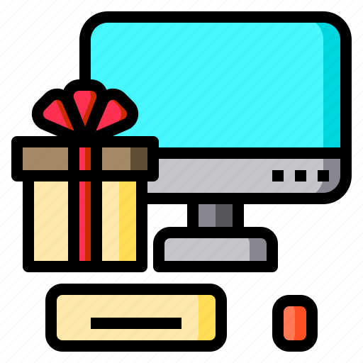 Computer, set, gift, box, bow icon - Download on Iconfinder