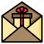 mail, box, gift, bow, communication 