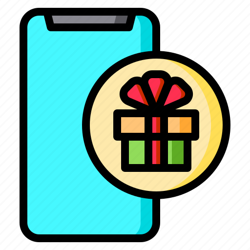 Smartphone, gift, box, online, mobile icon - Download on Iconfinder