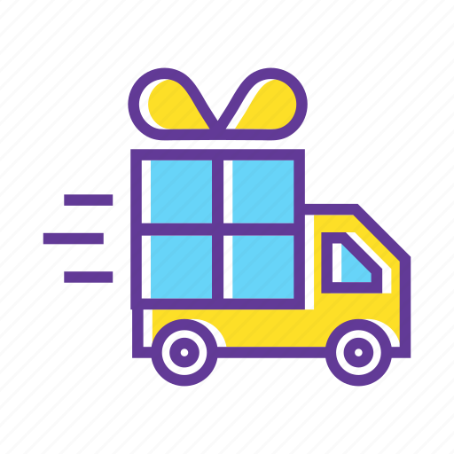 Delivery, delivery truck, gift, gift box, gift delivery, truck icon - Download on Iconfinder