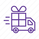 delivery truck, gift, gift box, gift delivery, truck 