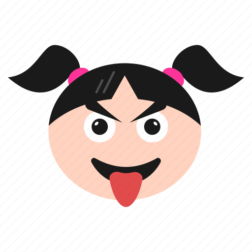 Crazy, emoji, emoticon, face, girl, naughty, smile icon - Download on Iconfinder