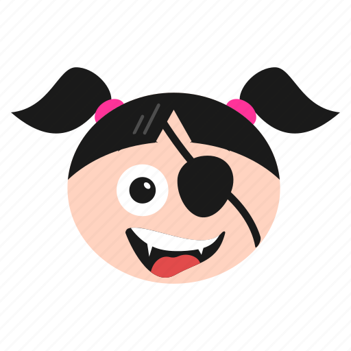 Emoji, emoticon, eye, face, girl, laughing, patch icon - Download on Iconfinder