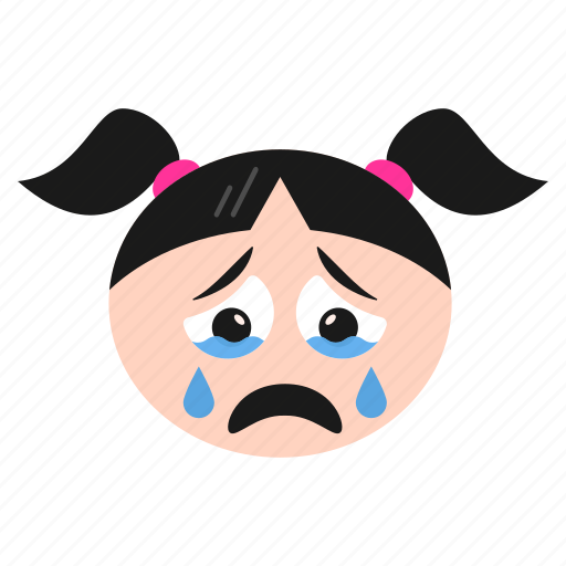 Cry, crying, emoji, emoticon, face, girl, sad icon - Download on Iconfinder