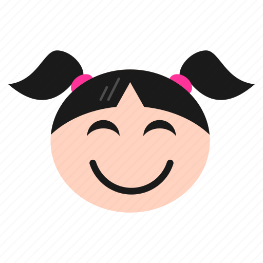Emoji, emoticon, face, girl, grin, happy, laughing icon - Download on Iconfinder