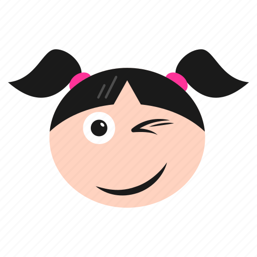 Emoji, emoticon, face, girl, smirking, winking, women icon - Download on Iconfinder