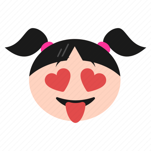 Emoji, emoticon, face, girl, in, love, smile icon - Download on Iconfinder