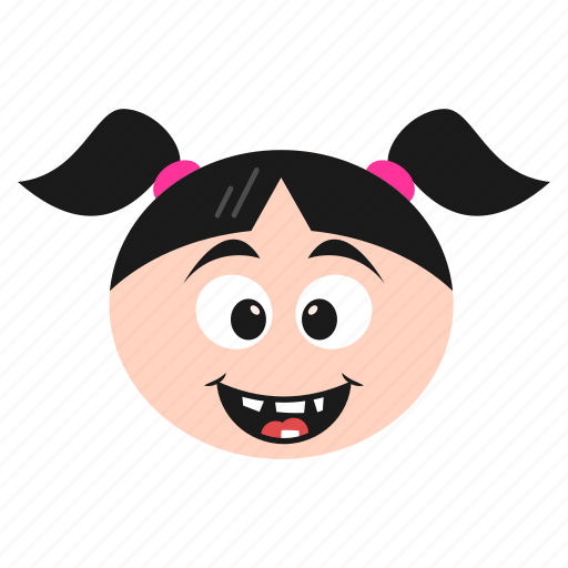 Emoji, emoticon, face, girl, grinning, happy, women icon - Download on Iconfinder