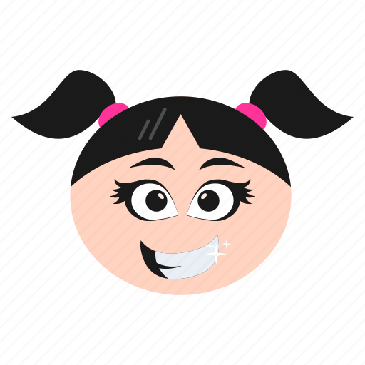 Cute, emoji, emoticon, eyelashes, face, girl, lashes icon - Download on Iconfinder