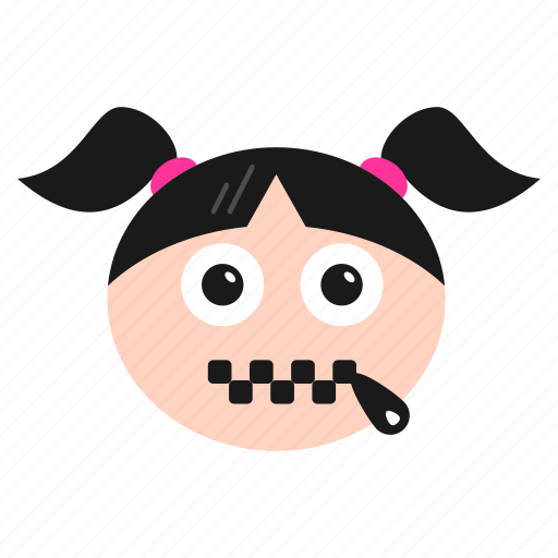 Closed, emoji, emoticon, face, girl, lips, mouth icon - Download on Iconfinder