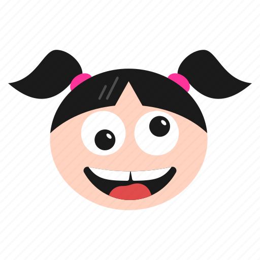 Emoji, emoticon, face, girl, grin, happy, women icon - Download on Iconfinder