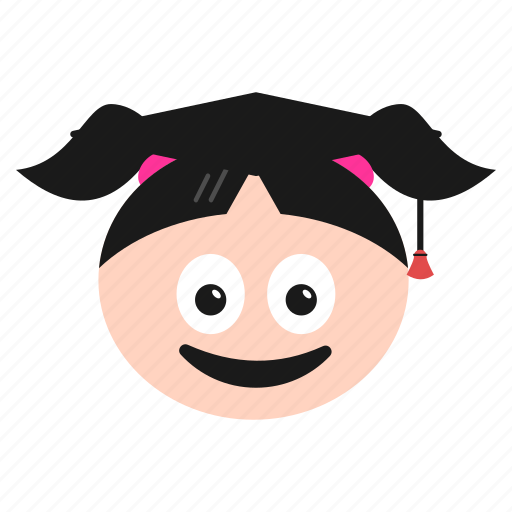 Academiccap, degree, emoji, emoticon, face, girl, graduation icon - Download on Iconfinder