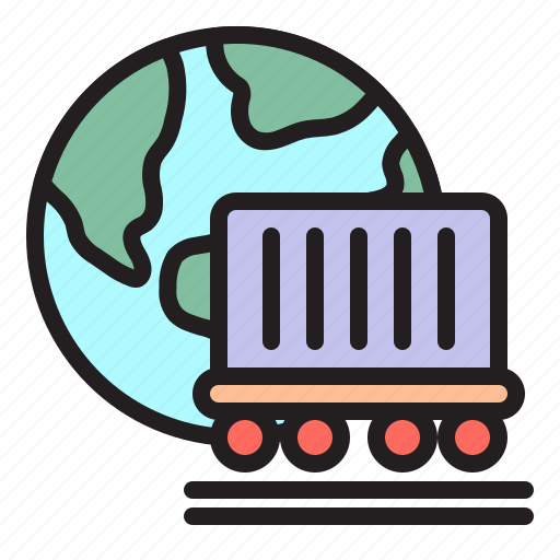 Cargo, train, logistic, shipping, worldwide, global, international icon - Download on Iconfinder