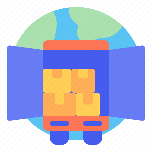 Delivery, truck, logistic, shipping, global, international, worldwide icon - Download on Iconfinder