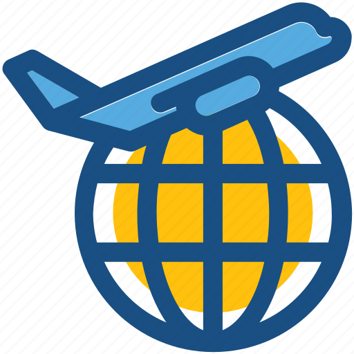 Air delivery, air freight, globe, international shipping, plane icon - Download on Iconfinder