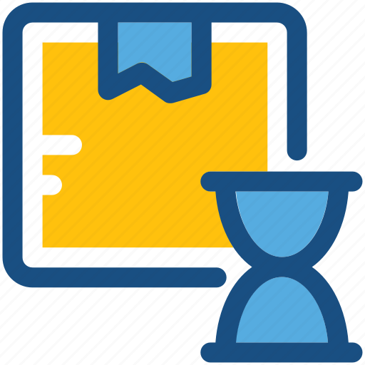 Box, delivery time, hourglass, package, shipping time icon - Download on Iconfinder