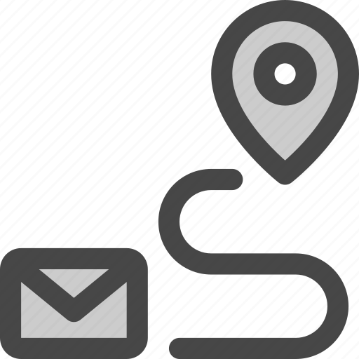 Delivery, envelope, letter, location, mail, message, route icon - Download on Iconfinder