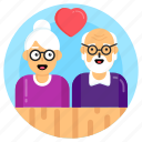 old people, old age lovers, elderly lovers, grandparents love, couple