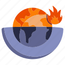 climate, earth, fire, global, planet, sea, warming 