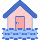flood, house, flooding, water