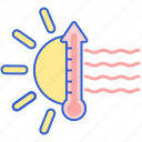 heat, wave, sun, temperature, sunny, thermometer