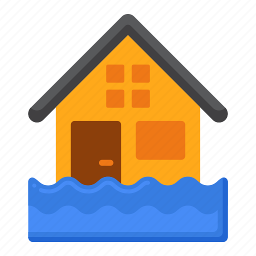 Flood, water, raising, flooding, house icon - Download on Iconfinder