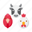 livestock, farming, hen, chicken, cow 