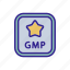 certified, gmp, good, mark, outline, product, proven 