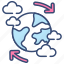 climate, change, global, warming, earth, planet, clouds, arrows 