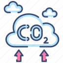 co2, carbon, gas, arrows, clouds