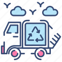 recycling, van, garbage, green, transport, mobility
