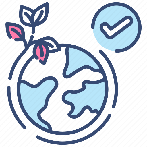 Save, the, earth, planet, tick, plant, go icon - Download on Iconfinder