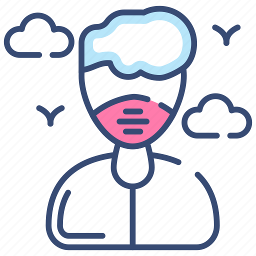 Air, pollution, smog, mask, hair, clouds, boy icon - Download on Iconfinder