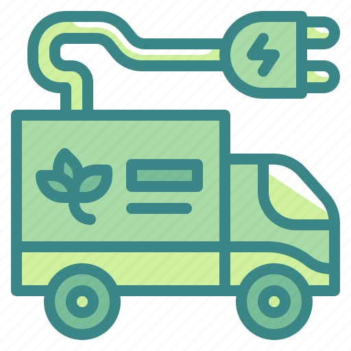 Truck, electric, transportation, shipping, go, green icon - Download on Iconfinder
