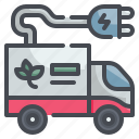 truck, electric, transportation, shipping, go, green