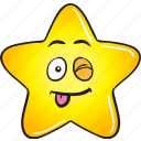 cartoon, emoji, gold, smiley, star