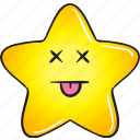 cartoon, emoji, gold, smiley, star