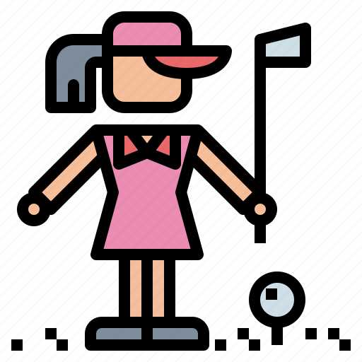 Golf, golfer, sport, woman icon - Download on Iconfinder
