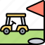 golf, field, course, cart, activity 