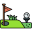 flag, golf, field, ball, sports, sportive 