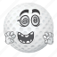 ball, cartoon, emoji, face, golf, smiley 
