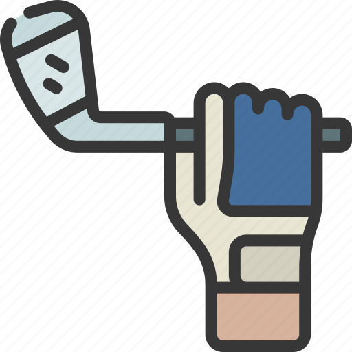 Holding, golf, club, sport, hand, hold icon - Download on Iconfinder