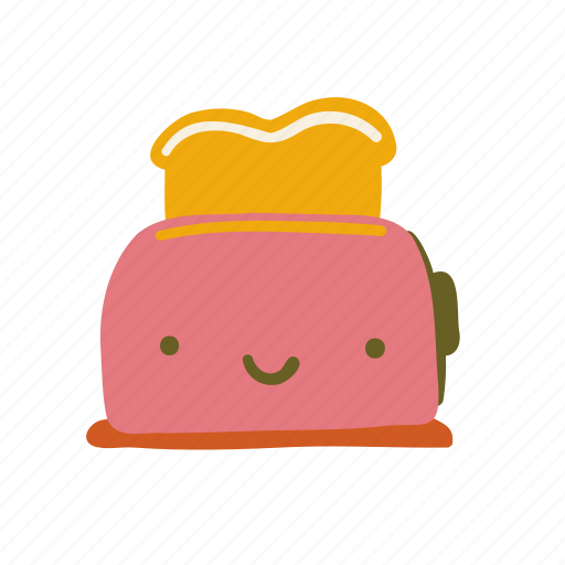 Food, toast, bread, breakfast, toaster, cute icon - Download on Iconfinder