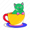 cat cup, cat mug, teacup, colourful mug, cute cat