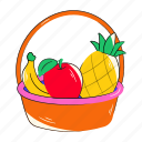 fruit basket, fresh fruits, fruit hamper, fruits, summer basket