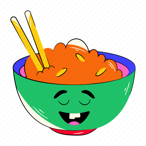Fried rice, rice bowl, chopsticks rice, chinese rice, asian rice icon - Download on Iconfinder