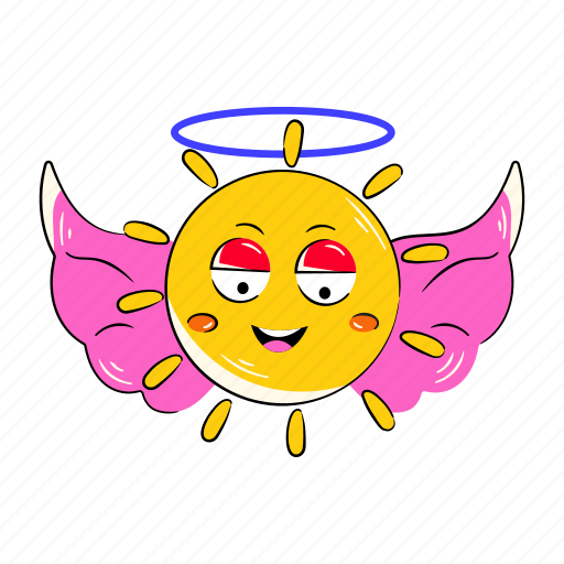 Smiling sun, sun wings, good morning, shining sun, good day icon - Download on Iconfinder