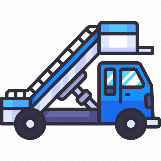 Ladder, truck, stairs, runway, vehicle, airport, flight icon - Download on Iconfinder